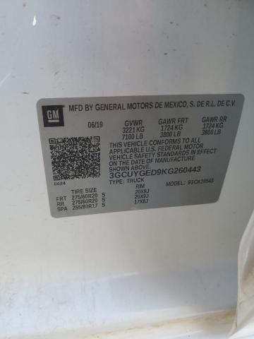 2019 CHEVROLET SILVERADO - 3GCUYGED9KG260443