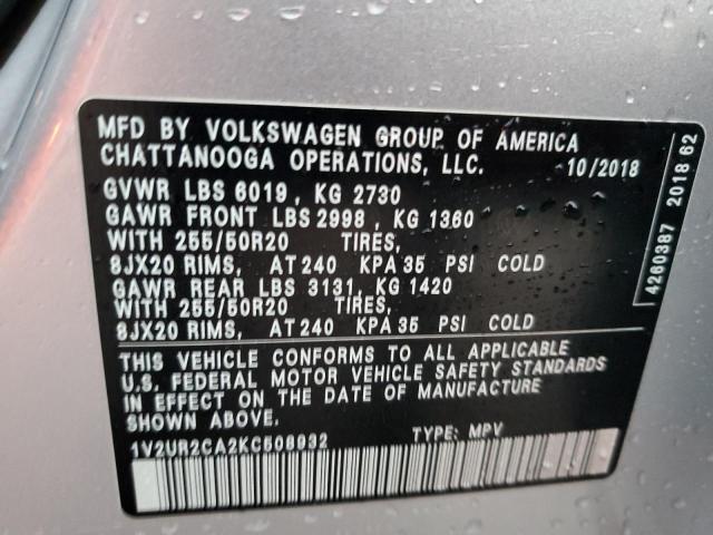 VIN 1V2UR2CA2KC508932 2019 VOLKSWAGEN ATLAS no.13