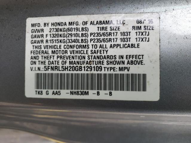 2016 HONDA ODYSSEY LX - 5FNRL5H20GB129109