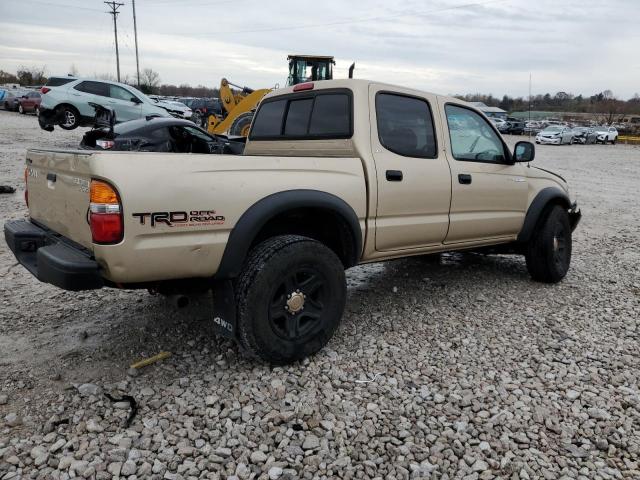 TOYOTA TACOMA DOU 2002 gold crew pic gas 5TEHN72N22Z113179 photo #4