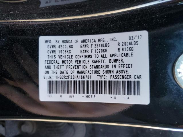 2017 HONDA ACCORD LX - 1HGCR2F33HA166701