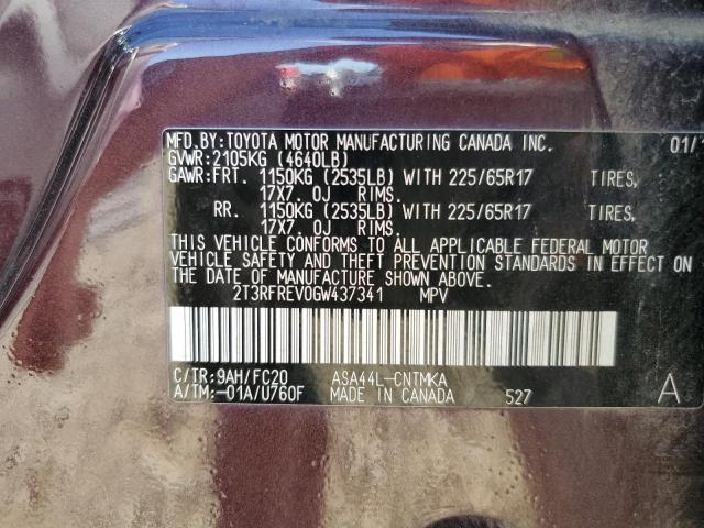 2016 TOYOTA RAV4 XLE - 2T3RFREV0GW437341