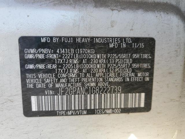 2016 SUBARU CROSSTREK - JF2GPANC1G8222739