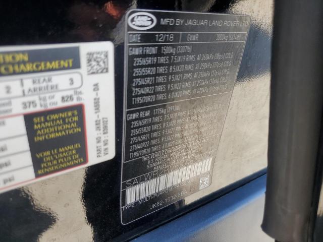 2019 LAND ROVER RANGE ROVE - SALWR2RV5KA839027