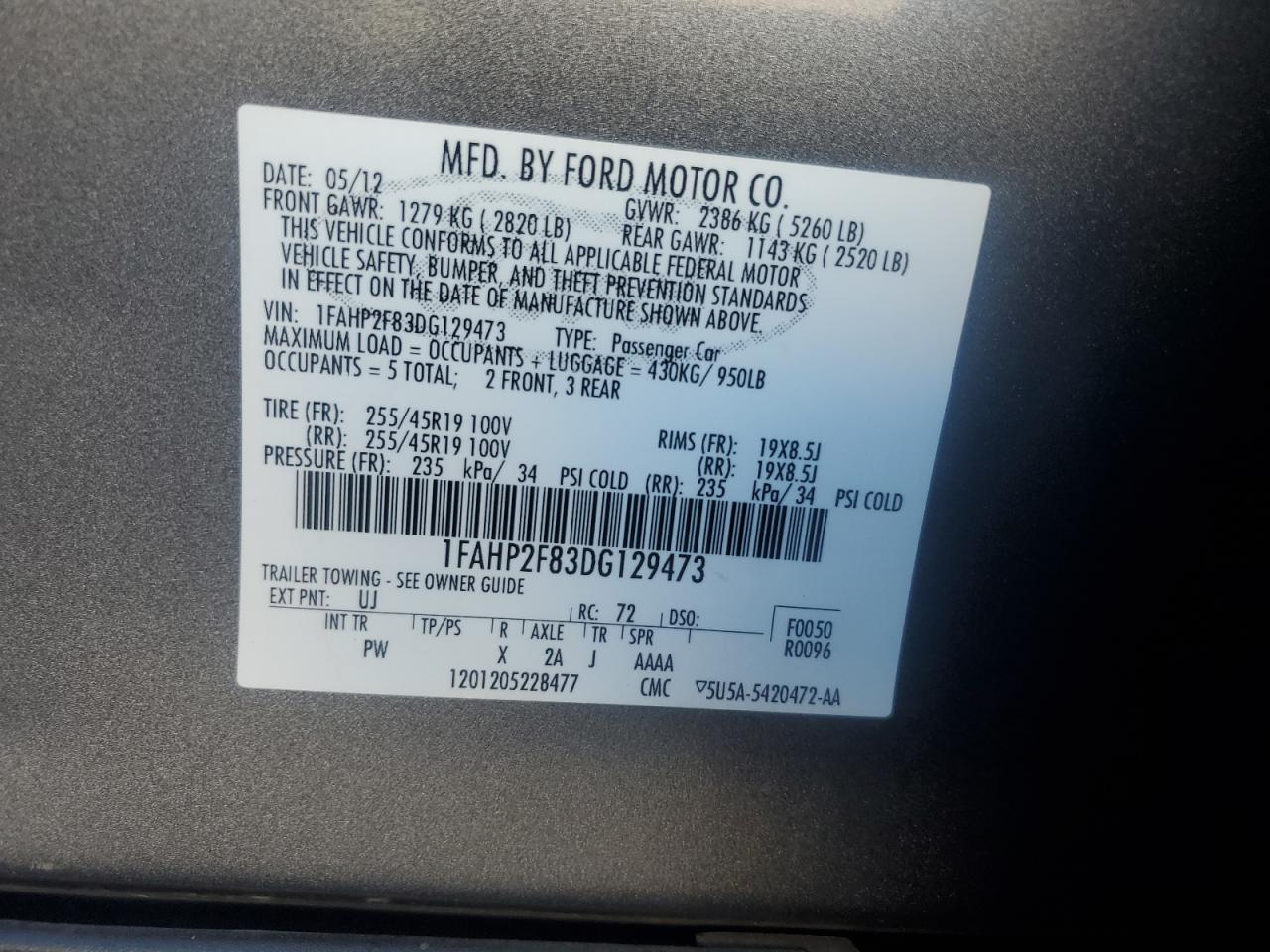 Lot #2986469256 2013 FORD TAURUS LIM