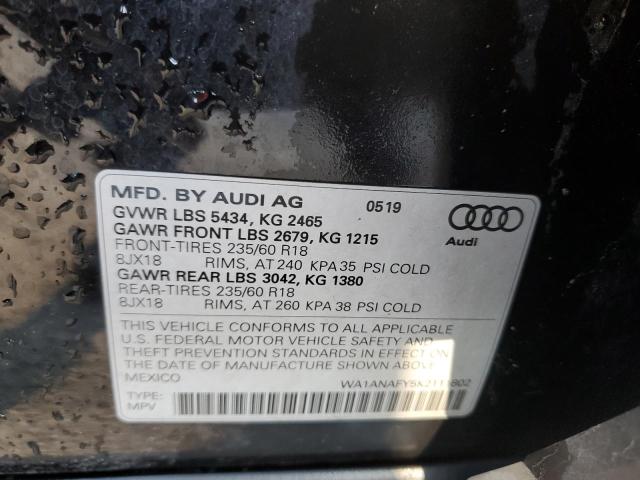 VIN WA1ANAFY5K2111802 2019 AUDI Q5 no.14