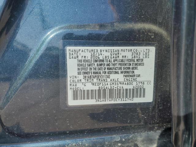 VIN 3N1AB7AP0EY311740 2014 Nissan Sentra, S no.12