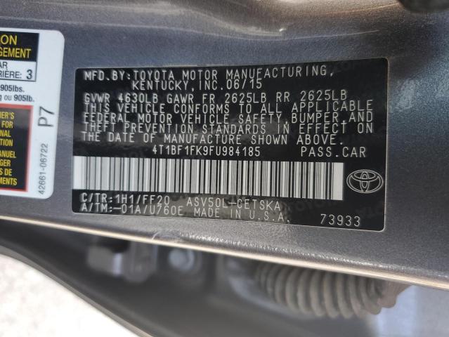 VIN 4T1BF1FK9FU984185 2015 TOYOTA CAMRY no.12