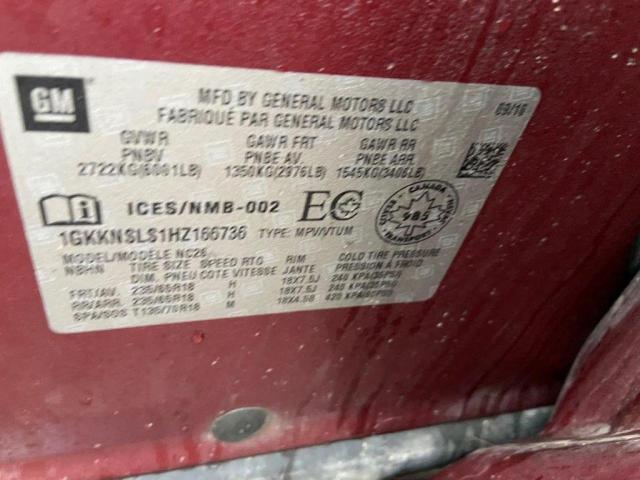 2017 GMC ACADIA SLE 1GKKNSLS1HZ166736
