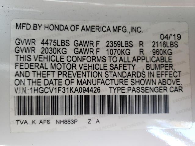 2019 HONDA ACCORD SPO - 1HGCV1F31KA094426