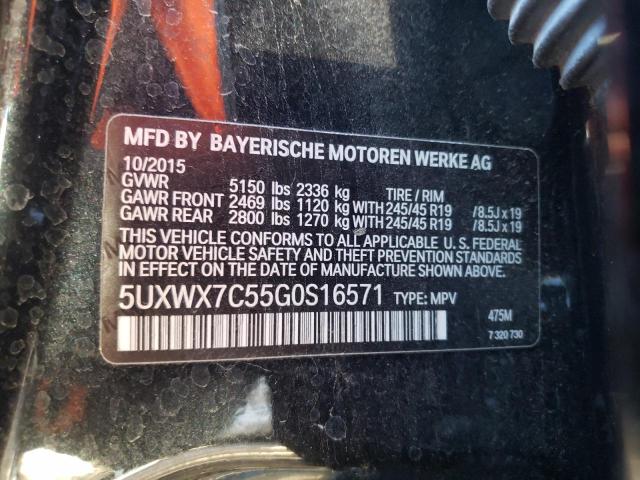 VIN 5UXWX7C55G0S16571 2016 BMW X3 no.12