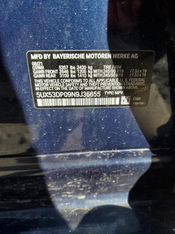 2022 BMW X3 XDRIVE3 - 5UX53DP09N9J36655