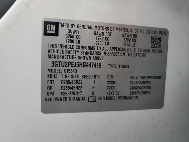 2017 GMC SIERRA K15 - 3GTU2PEJ5HG447419