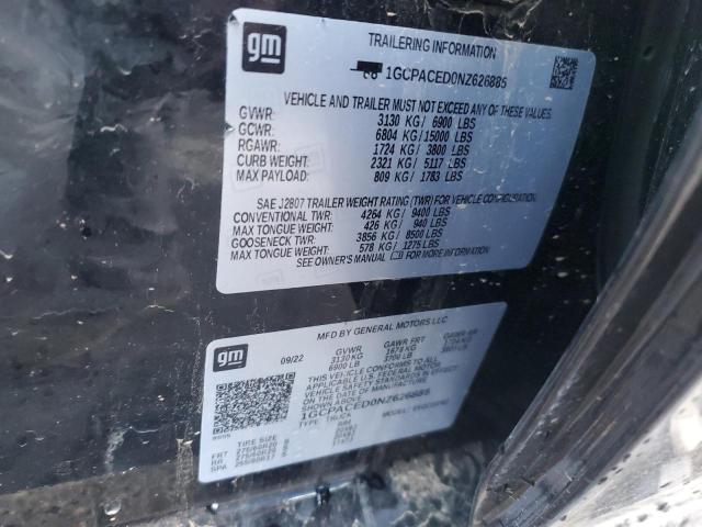 2022 CHEVROLET SILVERADO - 1GCPACED0NZ626885