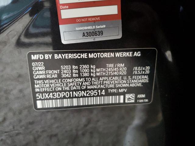 VIN 5UX43DP01N9N29514 2022 BMW X3 no.13