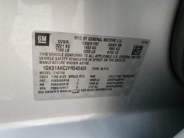 2015 GMC YUKON SLE 1GKS1AKC2FR543426