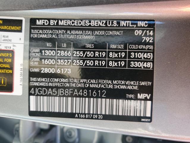2015 MERCEDES-BENZ ML 350 - 4JGDA5JB8FA481612