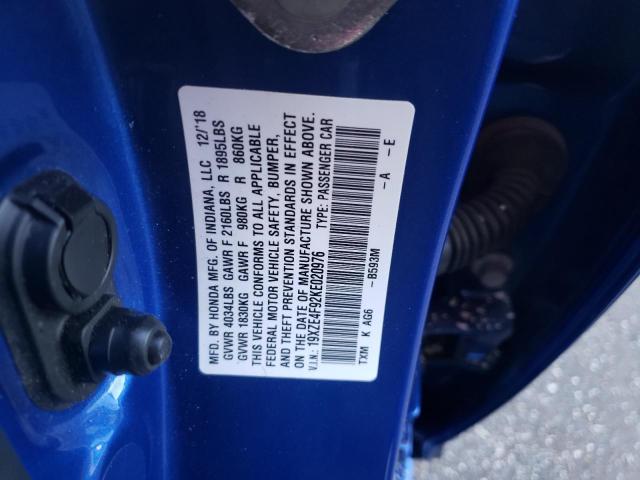 2019 HONDA INSIGHT TO 19XZE4F92KE020976