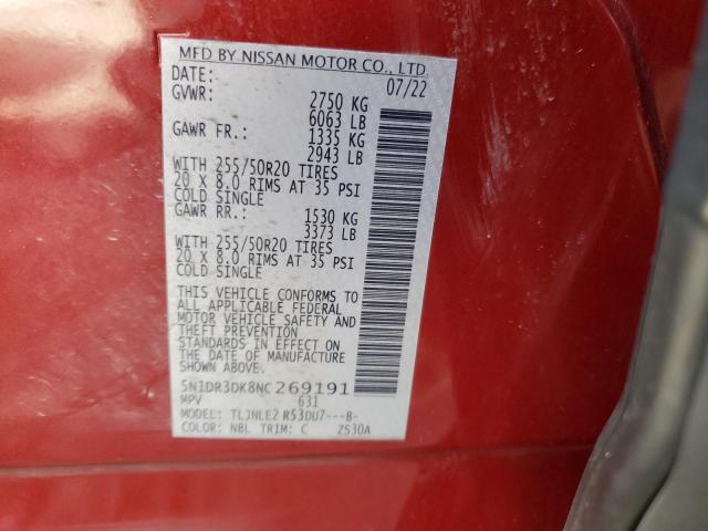 2022 NISSAN PATHFINDER - 5N1DR3DK8NC269191