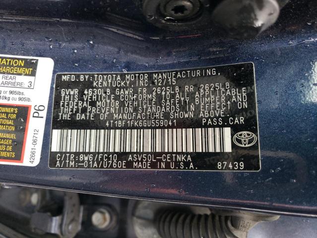2016 TOYOTA CAMRY LE - 4T1BF1FK6GU559041