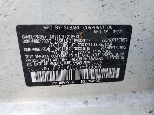 2024 SUBARU CROSSTREK - JF2GUADC2RH369584