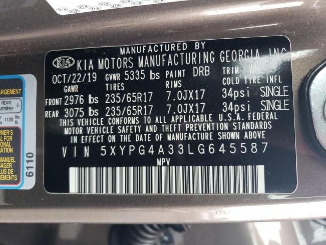 2020 KIA SORENTO L - 5XYPG4A33LG645587