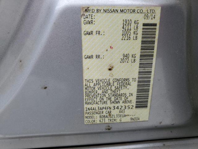 2015 NISSAN ALTIMA 2.5 - 1N4AL3AP4FN342352