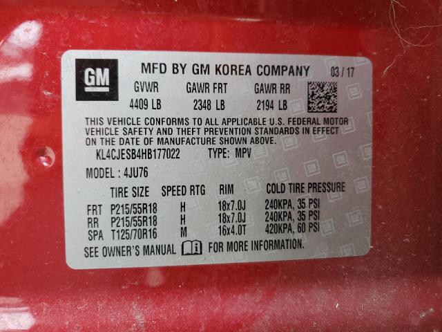 2017 BUICK ENCORE PRE - KL4CJESB4HB177022