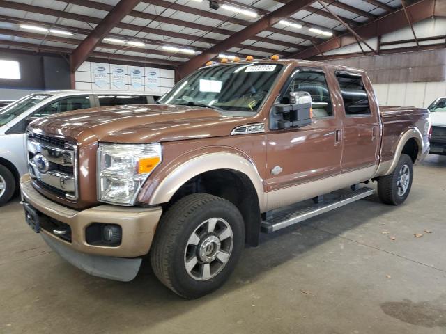 FORD F350 SUPER 2011 brown crew pic gas 1FT8W3B66BEB35588 photo #1