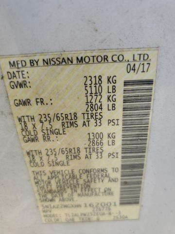 2017 NISSAN MURANO S - 5N1AZ2MGXHN162001