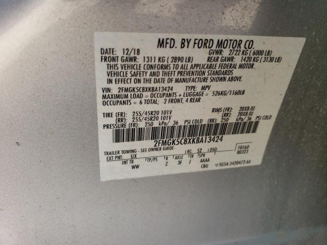 2019 FORD FLEX SEL - 2FMGK5C8XKBA13424