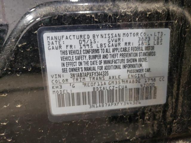 2015 NISSAN SENTRA S - 3N1AB7APXFY344326