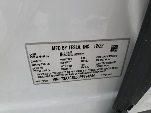 2023 TESLA MODEL X 7SAXCBE63PF374244