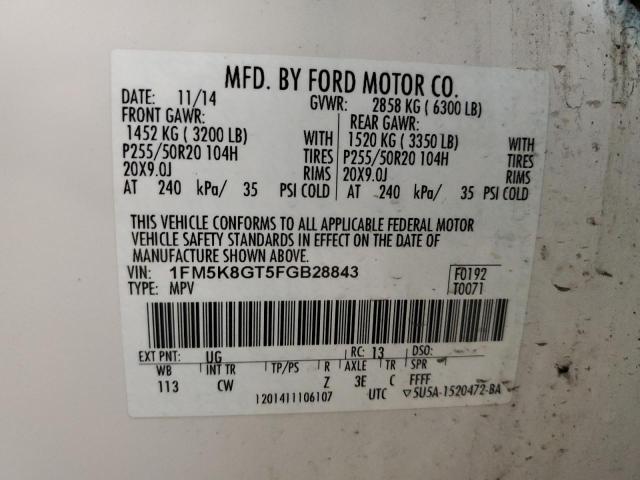 2015 FORD EXPLORER S - 1FM5K8GT5FGB28843