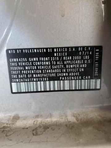 2015 VOLKSWAGEN GOLF TDI 3VW2A7AU1FM015383