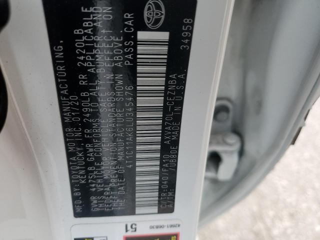 2020 TOYOTA CAMRY LE - 4T1C11AK6LU345476