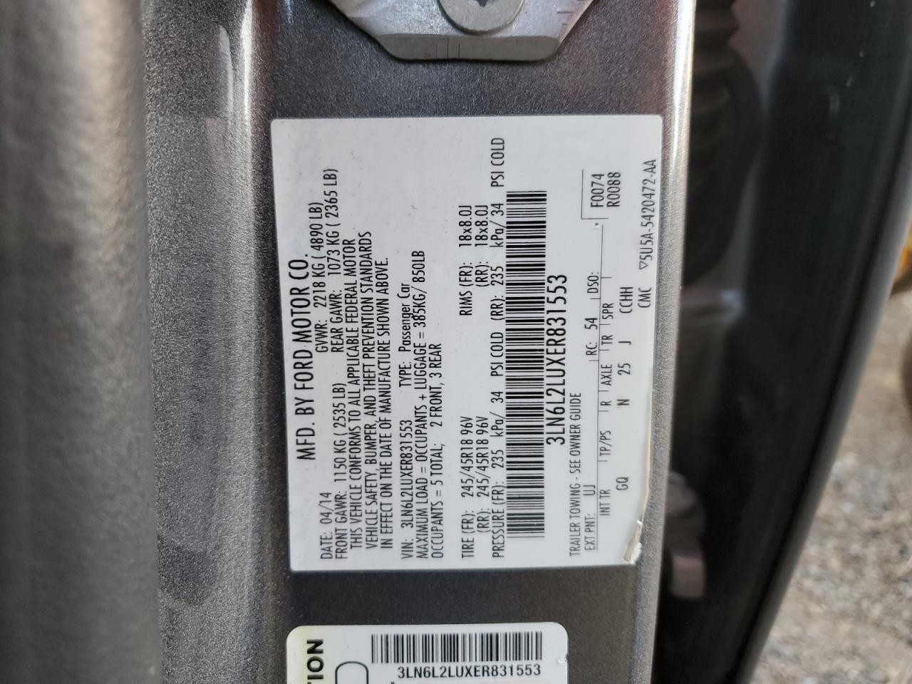 Lot #2986619247 2014 LINCOLN MKZ HYBRID