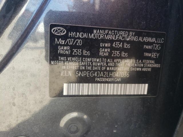 VIN 5NPEG4JA2LH047036 2020 HYUNDAI SONATA no.12