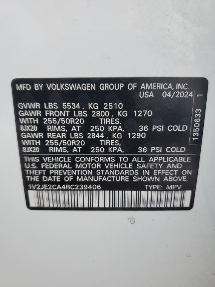 Lot #3034430724 2024 VOLKSWAGEN ATLAS CROS