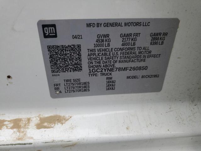 VIN 1GC2YNE78MF260850 2021 CHEVROLET ALL MODELS no.12