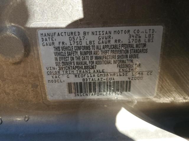 2017 NISSAN VERSA S - 3N1CN7AP0HL885367