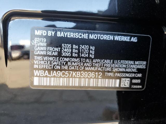 VIN WBAJA9C57KB393612 2019 BMW 5 SERIES no.12