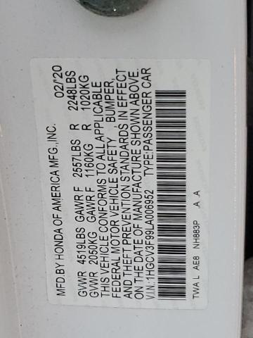2020 HONDA ACCORD TOU - 1HGCV3F99LA006952
