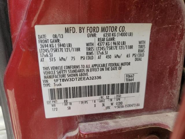 VIN 1FT8W3DT2EEA32336 2014 FORD F350 no.12