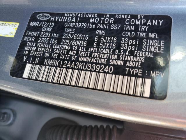 2019 HYUNDAI KONA SE KM8K12AA3KU339240