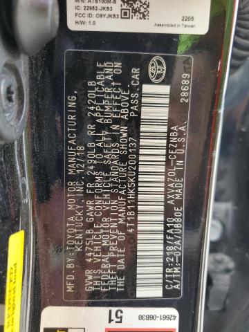 2019 TOYOTA CAMRY L - 4T1B11HK5KU200137