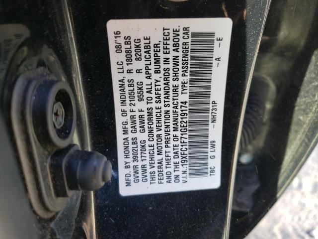 2016 HONDA CIVIC EXL - 19XFC1F71GE219174
