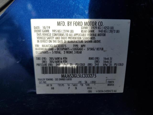 2020 FORD ECOSPORT S - MAJ6S3GL5LC333275