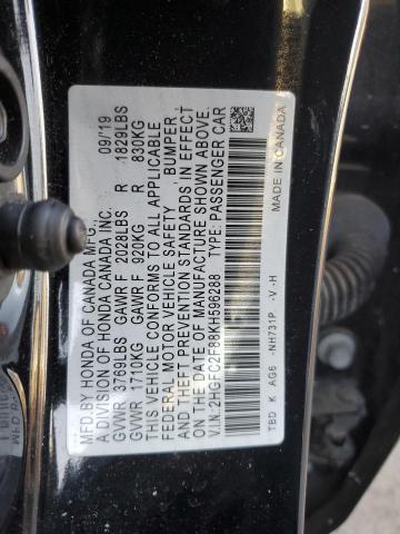 2HGFC2F88KH596288 2019 HONDA CIVIC