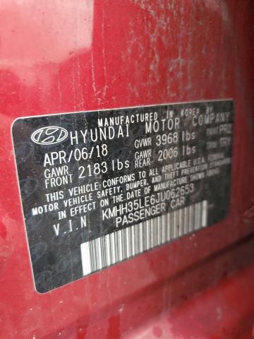 VIN KMHH35LE6JU062653 2018 HYUNDAI ELANTRA no.13